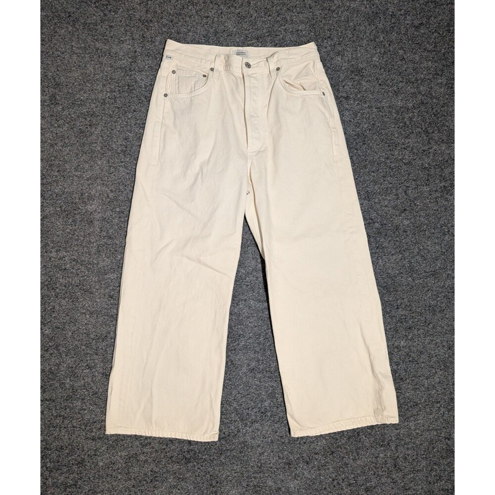 Madewell Gaucho Wide Leg Jeans Womens Size 29 Button Fly Cream